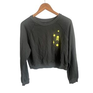 Soulcycle Cropped Pullover Crew Sweatshirt Lightning Bolt Stars Size Medium